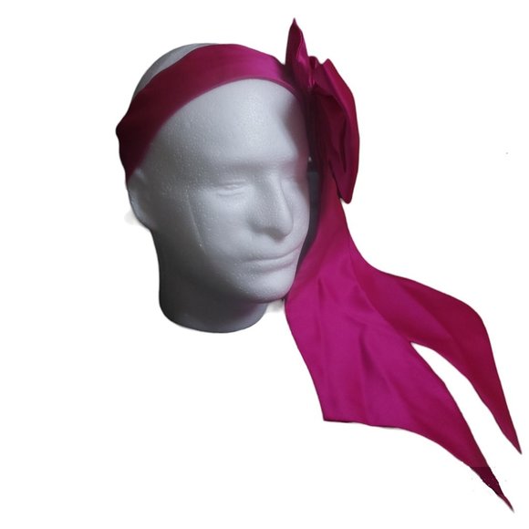 Unbranded Accessories - Ribbon Head Wear Hat Band Pink Satin-Like